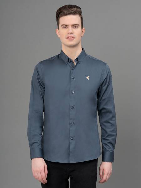 Red Tape Men Solid Casual Grey Shirt