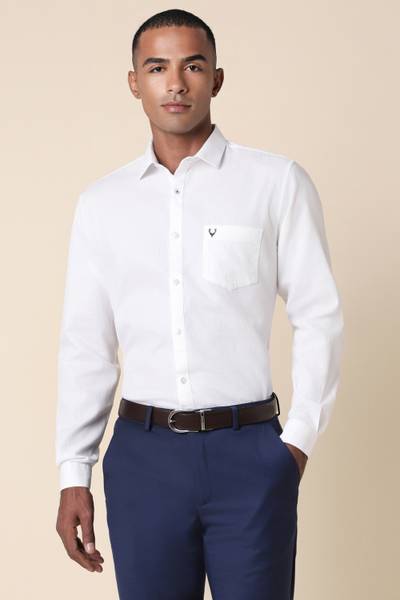 Allen Solly Men Solid Casual White Shirt