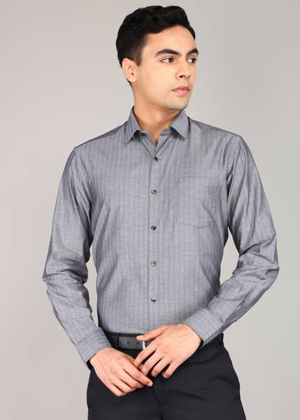 ARROW Men Striped Formal Grey Shirt