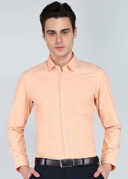 PETER ENGLAND Men Solid Formal Orange Shirt