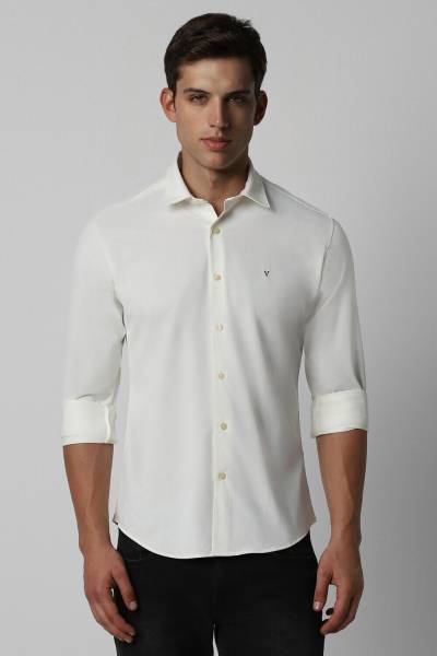 VAN HEUSEN Men Solid Casual White Shirt