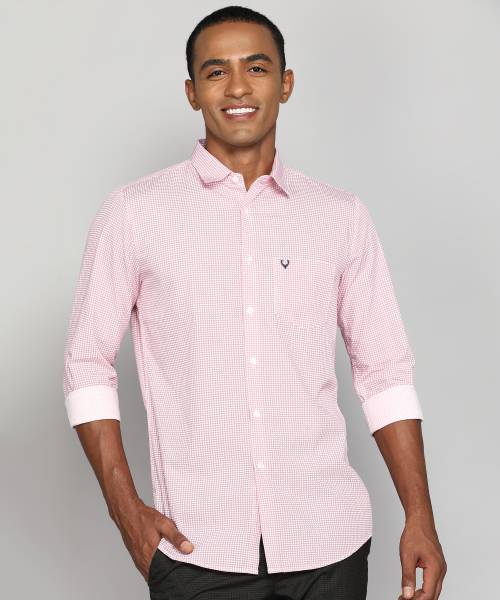 Allen Solly Men Solid Casual Pink Shirt