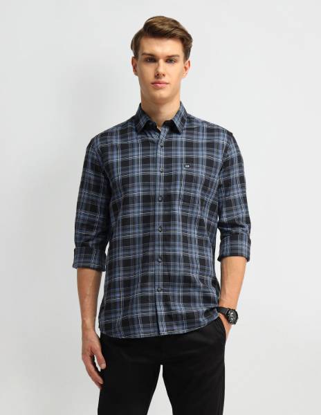 Arrow Sport Men Checkered Casual Blue Shirt