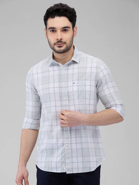 KILLER Men Checkered Casual Light Green Shirt