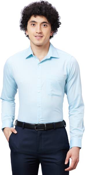 Raymond Men Self Design Formal Blue Shirt