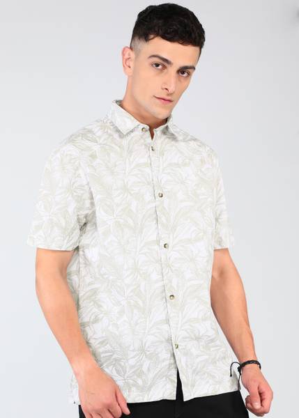 FLYING MACHINE Men Printed Casual Beige Shirt