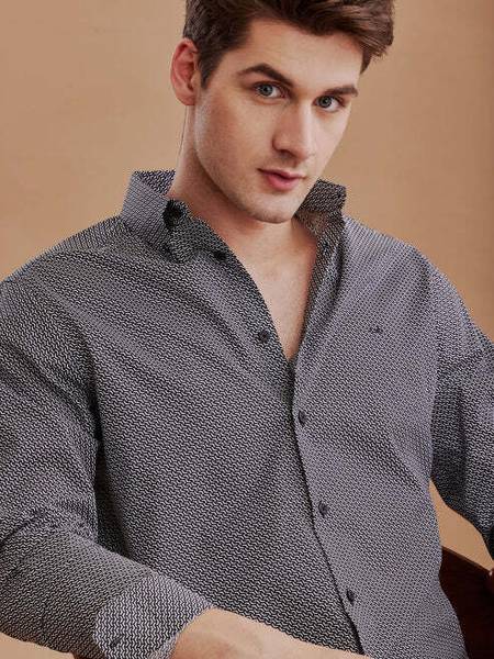Jai Textiles Men Striped Casual Black, White Shirt