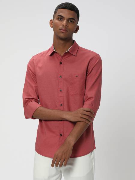 MUFTI Men Solid Casual Red Shirt