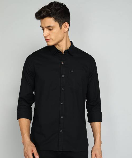 WROGN Men Solid Casual Black Shirt