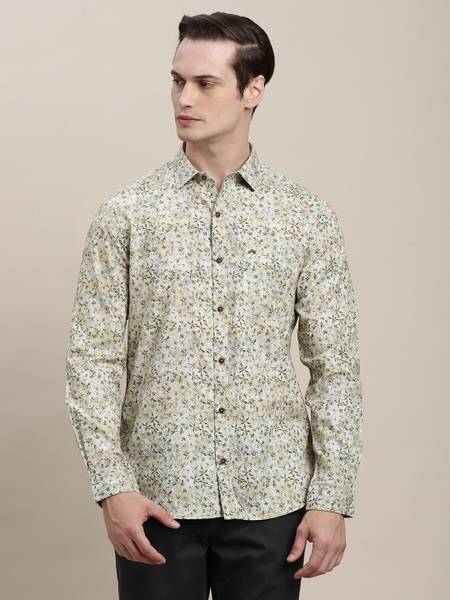 TURTLE Men Printed Casual Brown Shirt