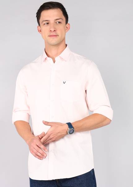 Allen Solly Men Solid Casual Yellow Shirt