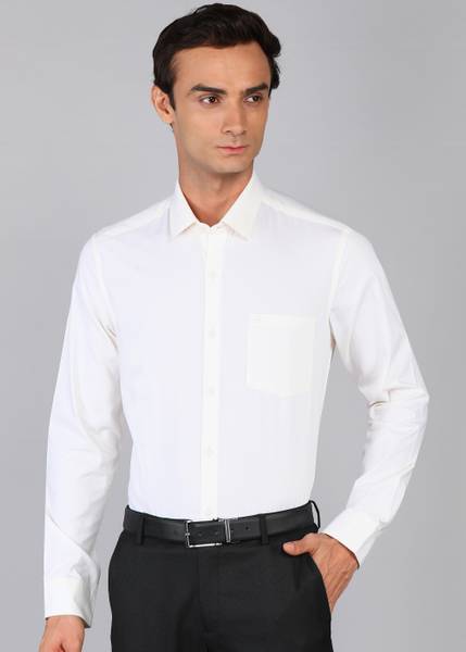 ARROW Men Self Design Formal White Shirt