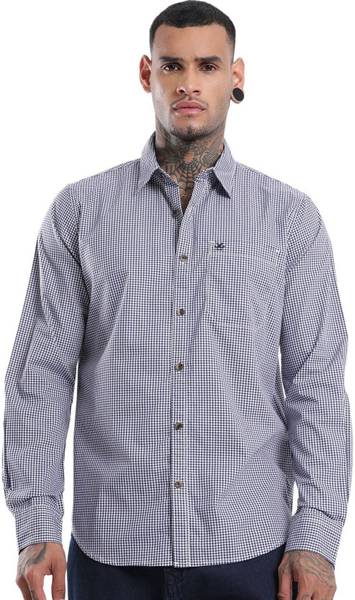 WROGN Men Checkered Casual White Shirt