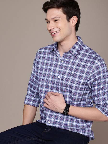 NAUTICA Men Checkered Casual Multicolor Shirt