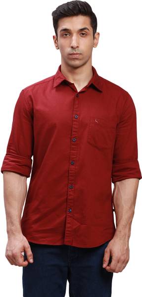 PARX Men Solid Casual Red Shirt