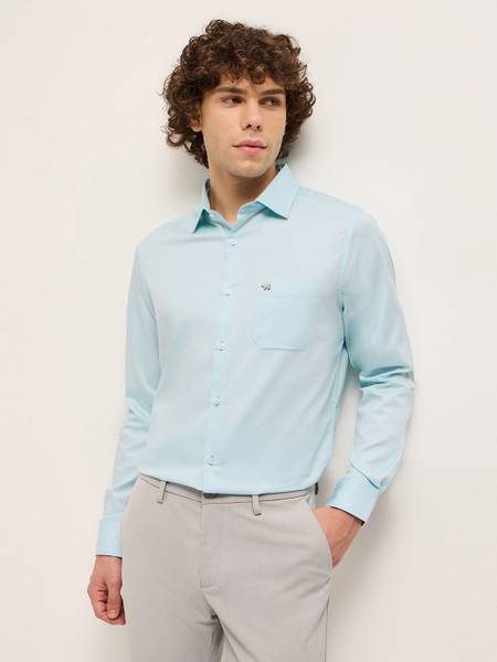 THE BEAR HOUSE Men Solid Formal Blue Shirt