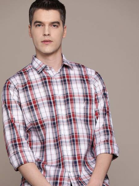 NAUTICA Men Checkered Casual White Shirt