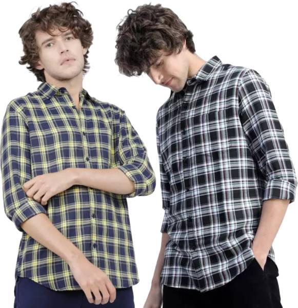 Libby's Men Checkered Casual Multicolor Shirt