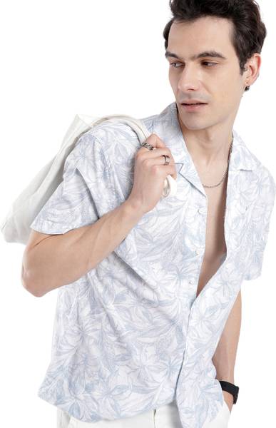 WROGN Men Printed Casual Blue Shirt