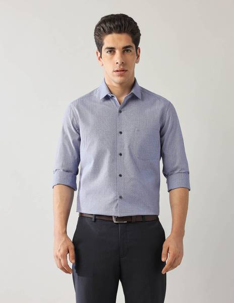 ARROW Men Checkered Formal Blue Shirt