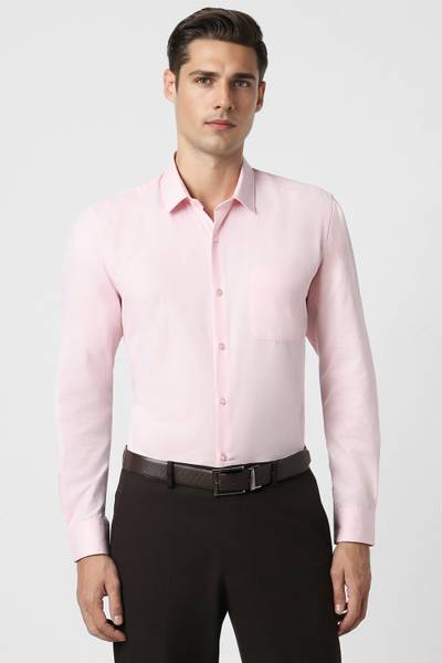 PETER ENGLAND Men Solid Formal Pink Shirt