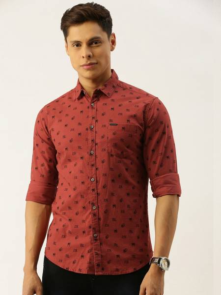 The Indian Garage Co. Men Graphic Print Casual Red Shirt
