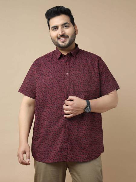 Sztori Men Printed Casual Maroon Shirt