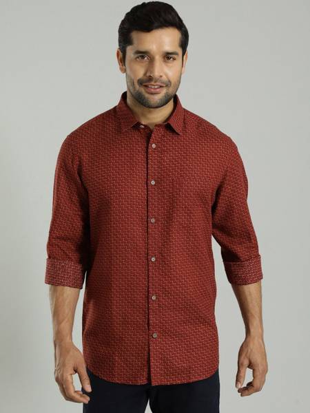 INDIAN TERRAIN Men Printed Casual Red Shirt