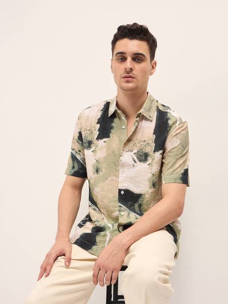 THE BEAR HOUSE Men Printed Casual Multicolor Shirt