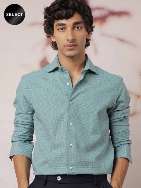 RARE RABBIT Men Solid Casual Green Shirt