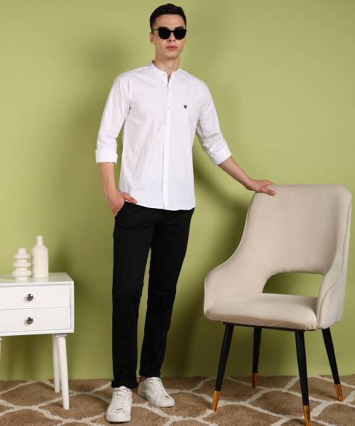 FUBAR Men Solid Casual White Shirt