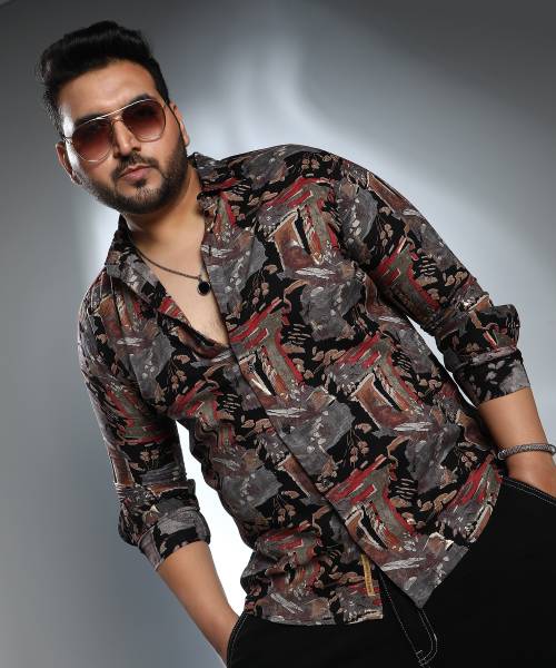 Instafab Plus Men Striped Casual Multicolor Shirt