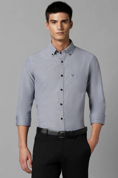 Allen Solly Men Self Design Casual Blue Shirt