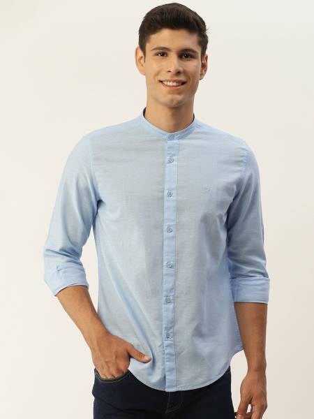 United Colors of Benetton Men Checkered Casual Light Blue Shirt