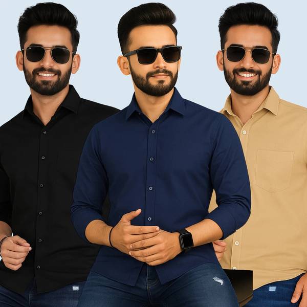 youth first Men Solid Casual Multicolor Shirt