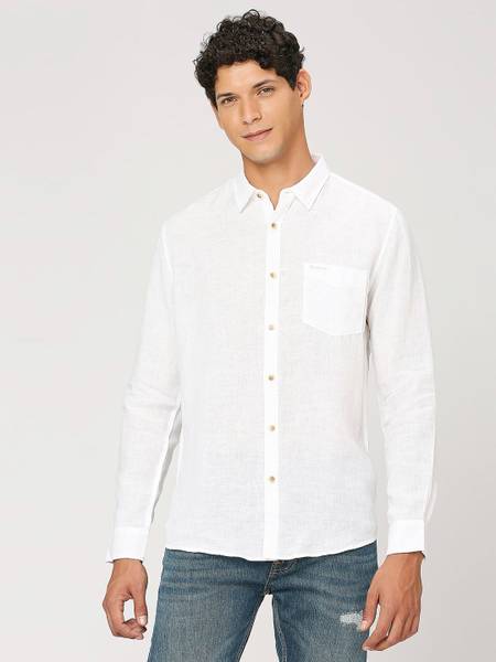 Pepe Jeans Men Solid Casual White Shirt