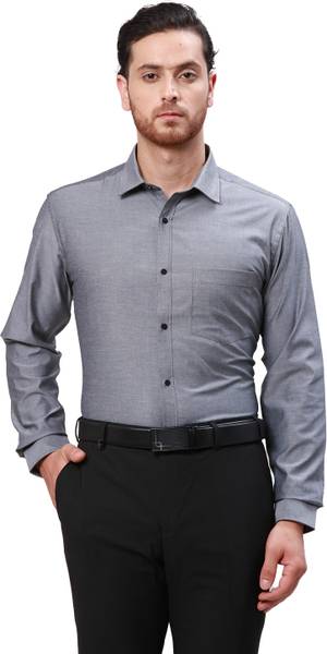 PARK AVENUE Men Self Design Formal Black Shirt