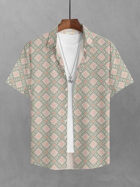 Bullmer Men Printed Casual Multicolor Shirt