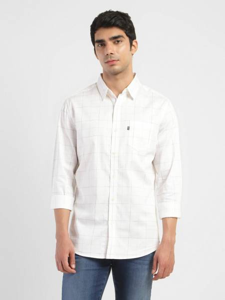 LEVI'S Men Checkered Casual White Shirt