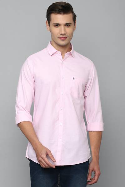 Allen Solly Men Solid Casual Pink Shirt