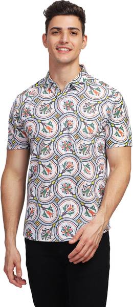 Bullmer Men Printed Casual Multicolor Shirt