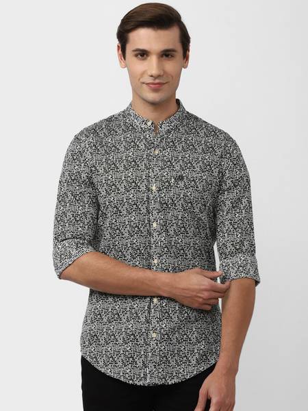 PETER ENGLAND Men Printed Casual Green Shirt