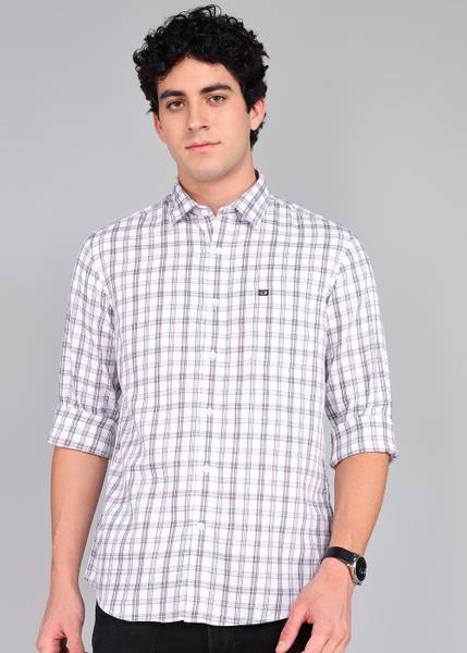 Arrow Sport Men Checkered Casual White Shirt