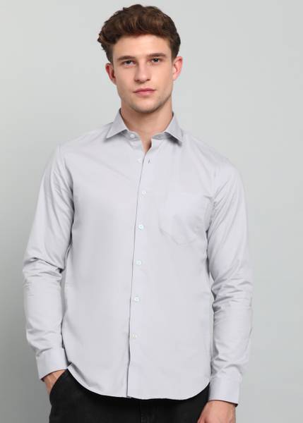 INTEGRITI Men Solid Casual Grey Shirt