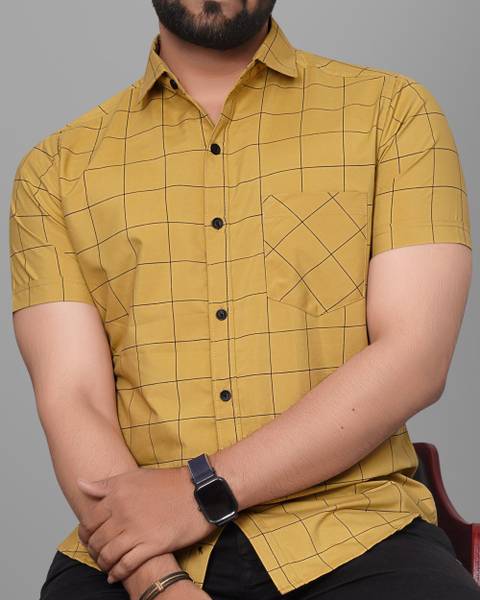 METRONAUT Men Solid, Checkered Casual Multicolor Shirt