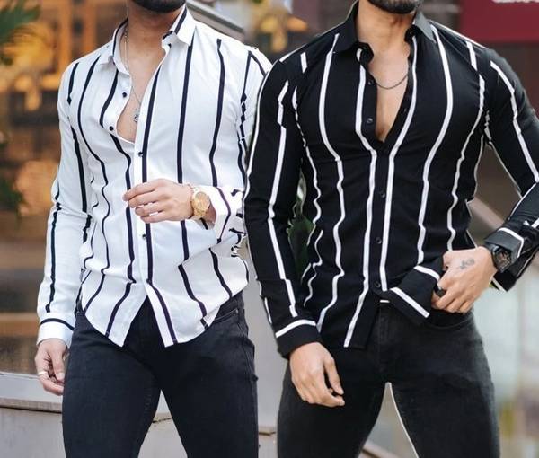 COMBRAIDED Men Striped Casual Multicolor Shirt