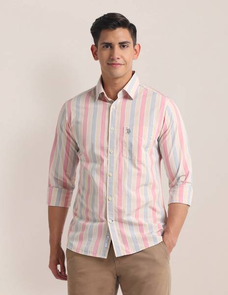 U.S. POLO ASSN. Men Striped Casual Multicolor Shirt