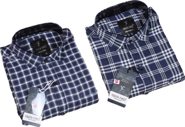 BLUE MARTIN Men Checkered Casual Multicolor Shirt