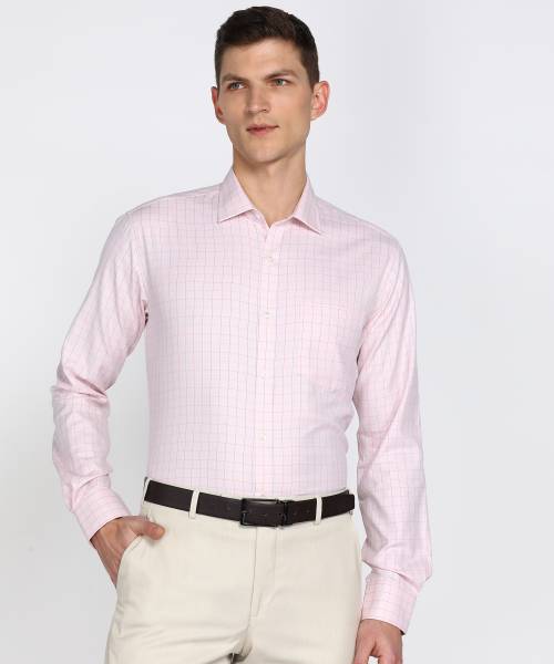 PARK AVENUE Men Checkered Formal Red, Pink, Blue Shirt