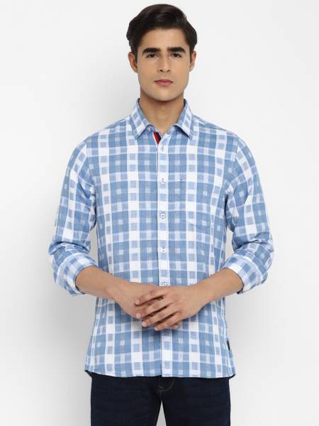 RED CHIEF Men Checkered Casual Blue Shirt